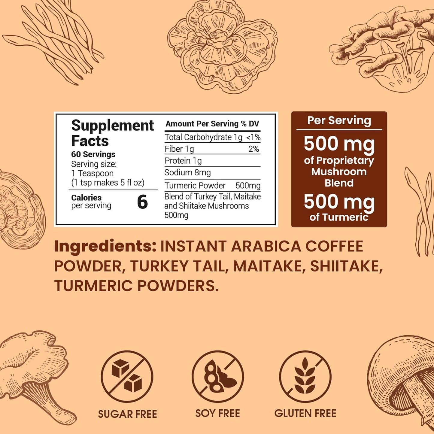 Skinny Instant Mushroom Coffee (60 Servings)