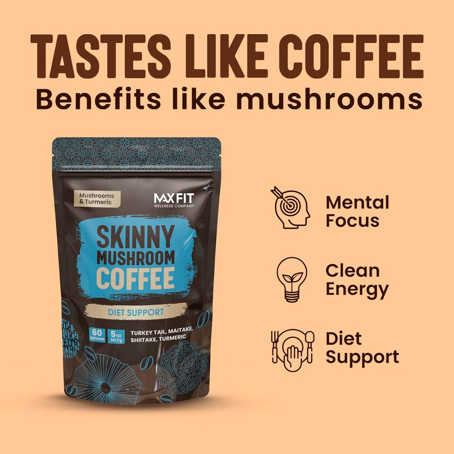 Skinny Instant Mushroom Coffee (60 Servings)