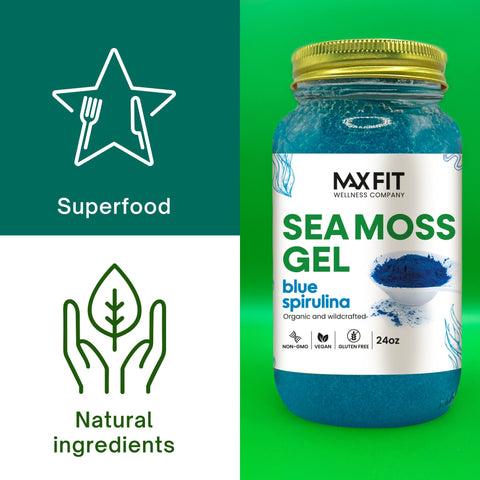 Blue Spirulina Sea Moss Gel Organic 24oz - 1800SEAMOSS.com
