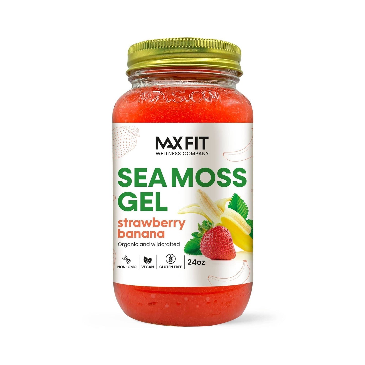 Strawberry Banana Sea Moss Gel 24oz - 1800SEAMOSS.com