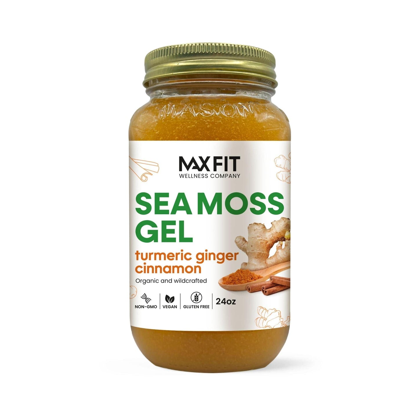 Turmeric Ginger Cinnamon Organic Sea Moss Gel 24oz - 1800SEAMOSS.com