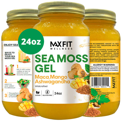 Maca Ashwagandha Mango Sea Moss Gel 24oz