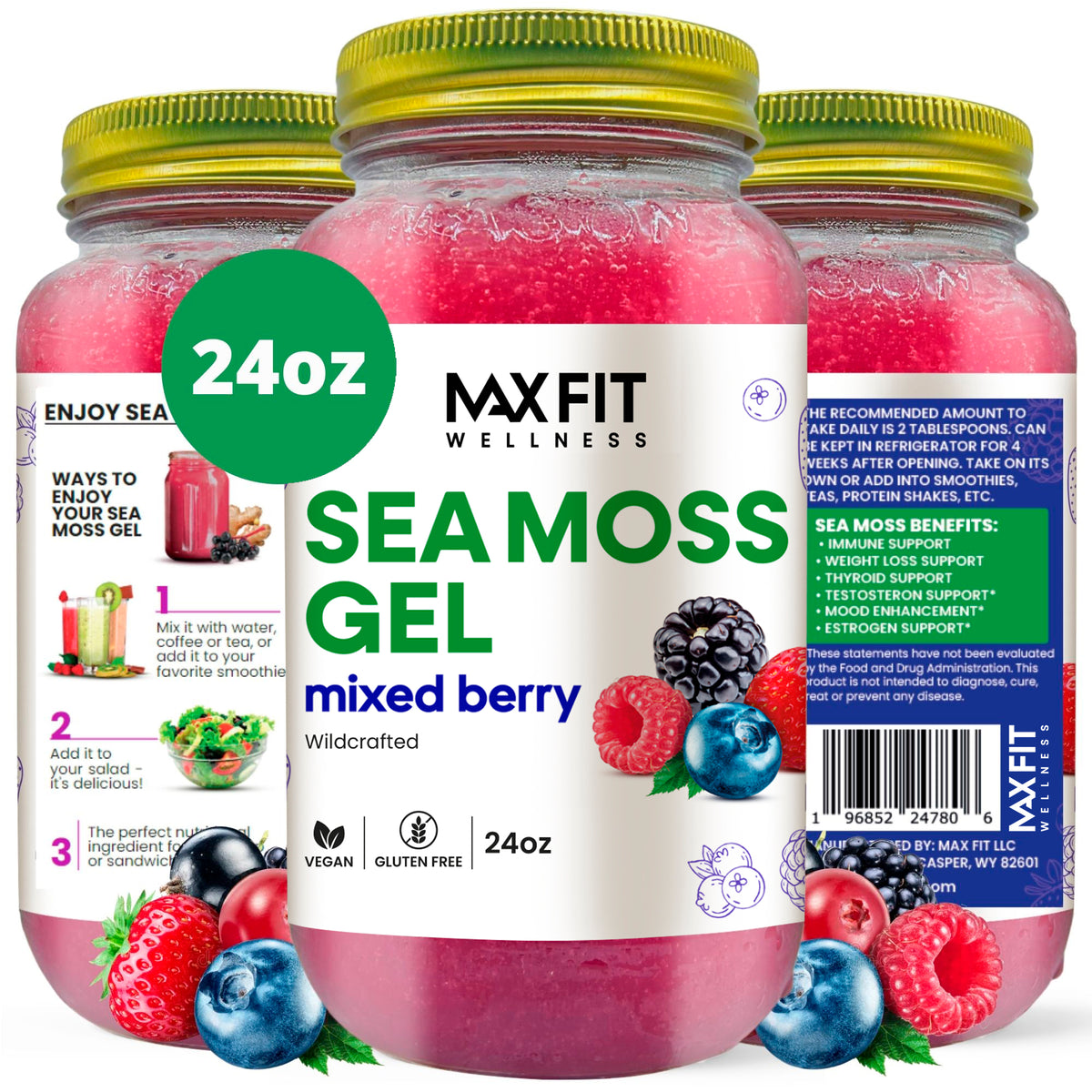 Mixed Berry Sea Moss Gel 24oz
