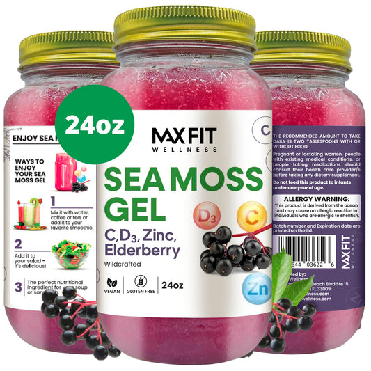 Elderberry + Vitamins C, D3, Zinc Sea Moss Gel 24oz