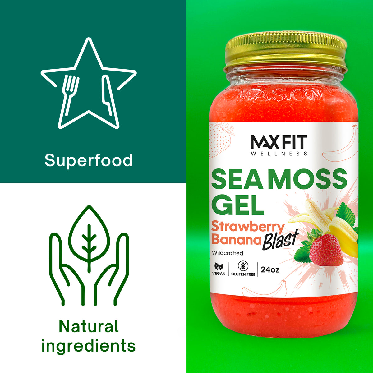 Strawberry Banana Sea Moss Gel 24oz