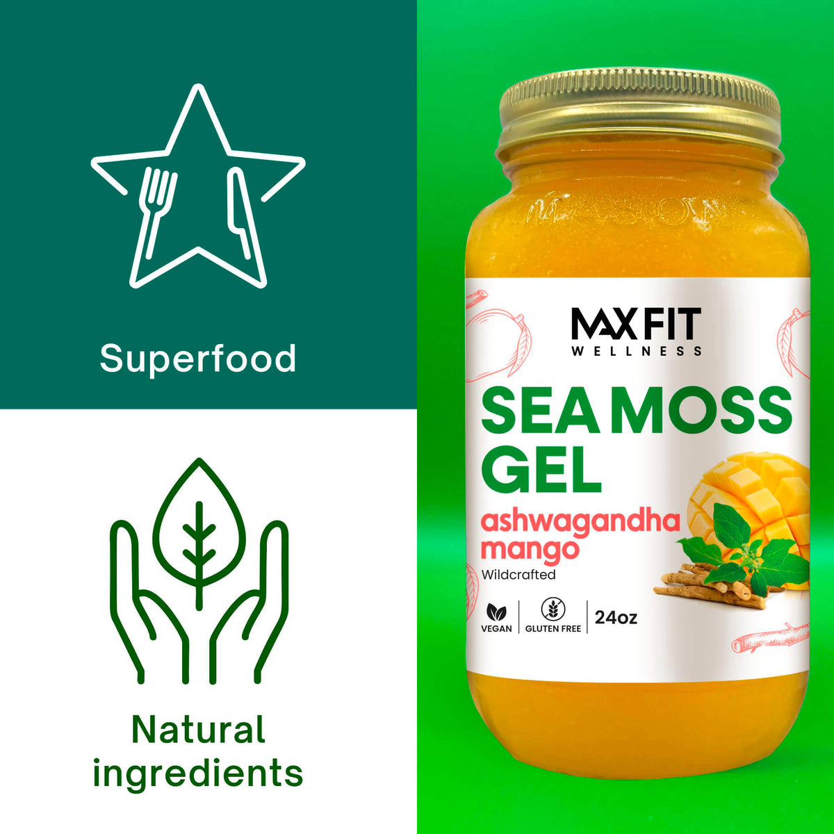 Ashwagandha Mango Sea Moss Gel 24oz