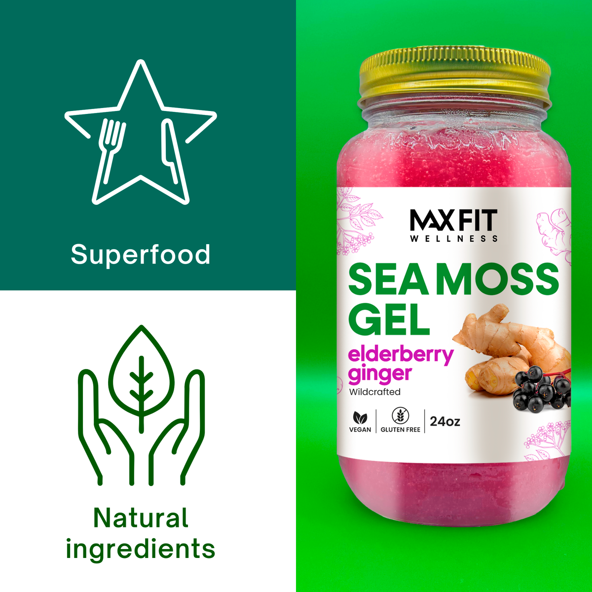 Elderberry Ginger Sea Moss Gel 24oz