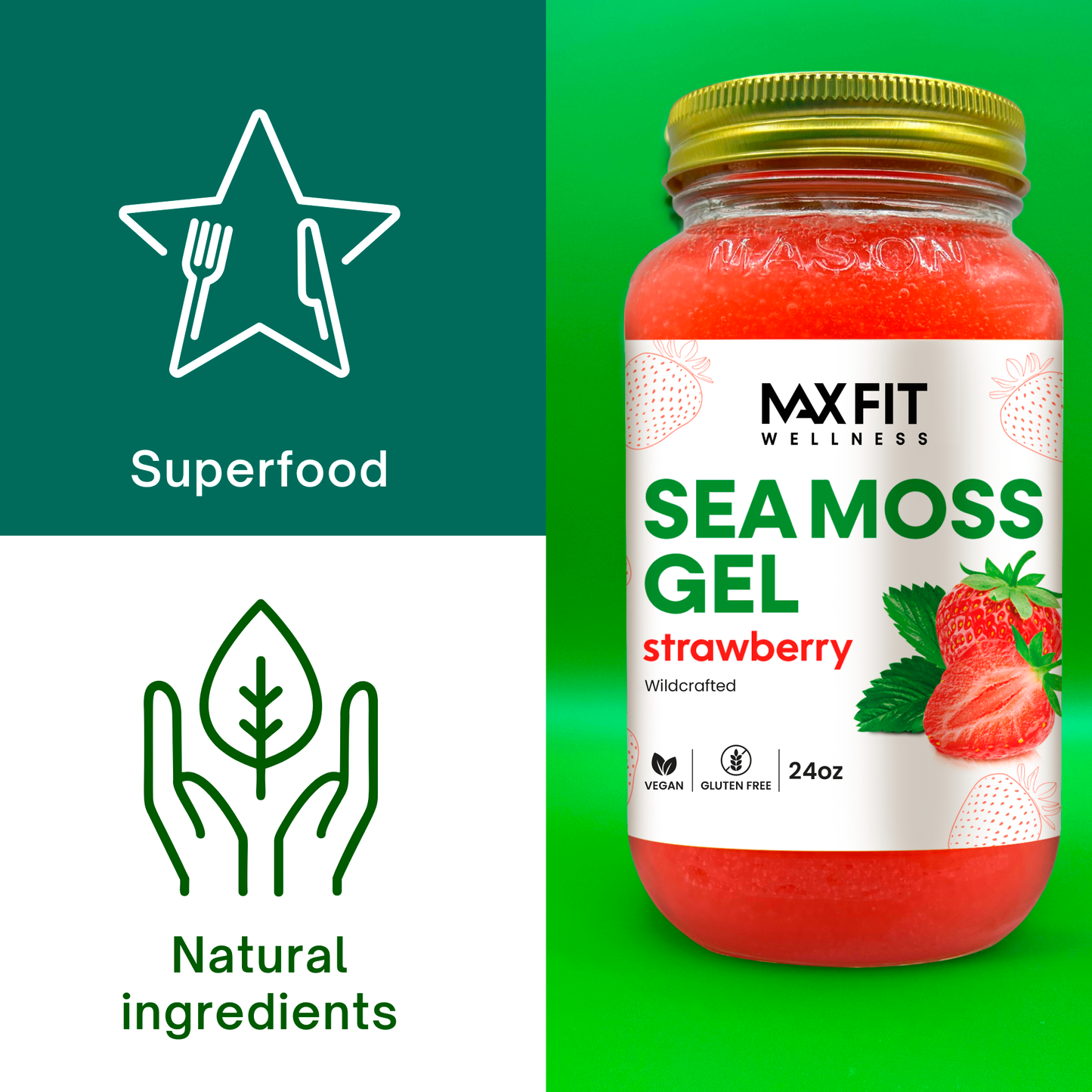 Strawberry Sea Moss Gel 24oz