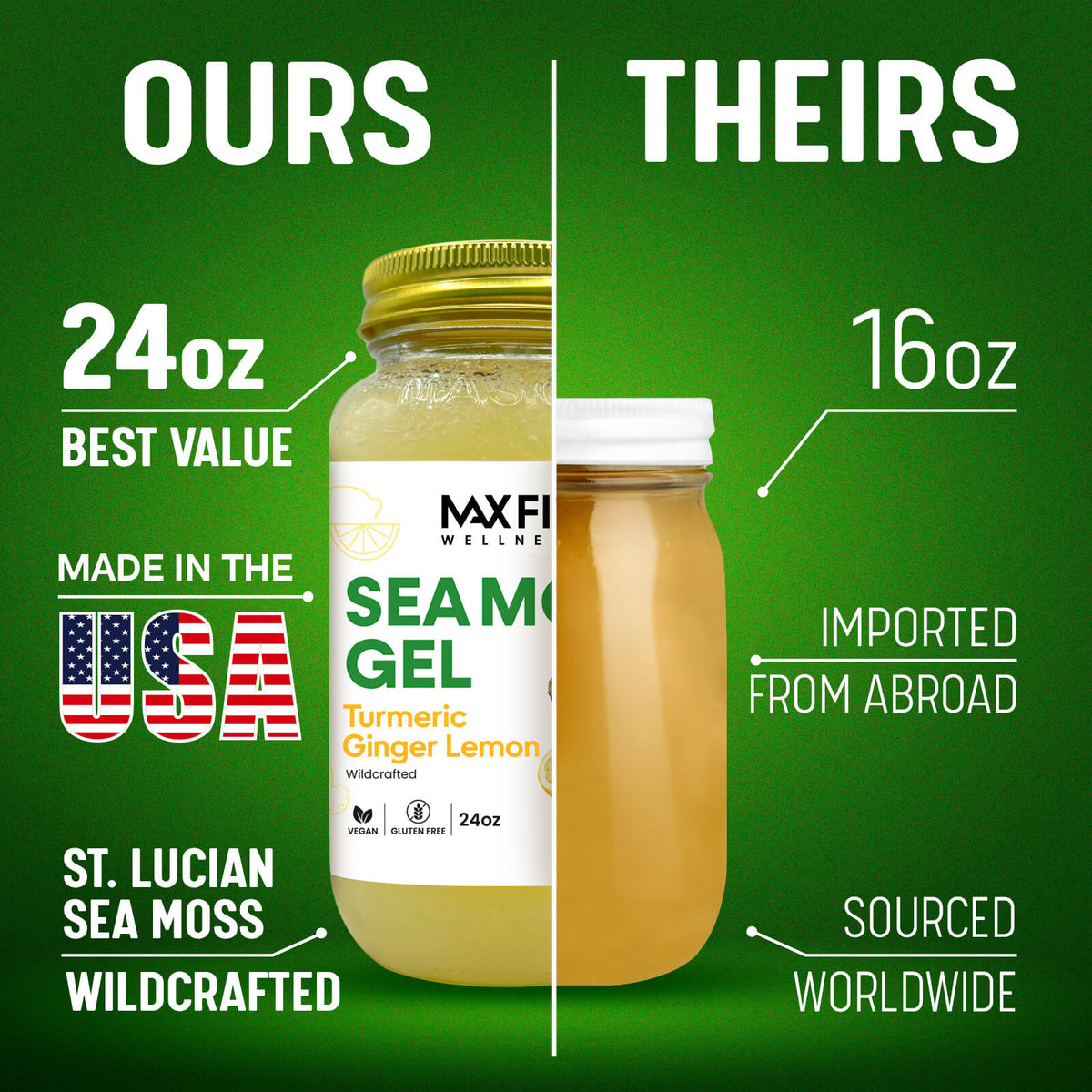 Turmeric Ginger Lemon Sea Moss Gel 24oz