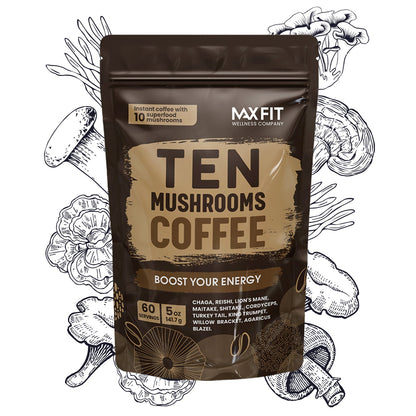 10 Mushrooms Instant Coffee - Max Fit Wellness