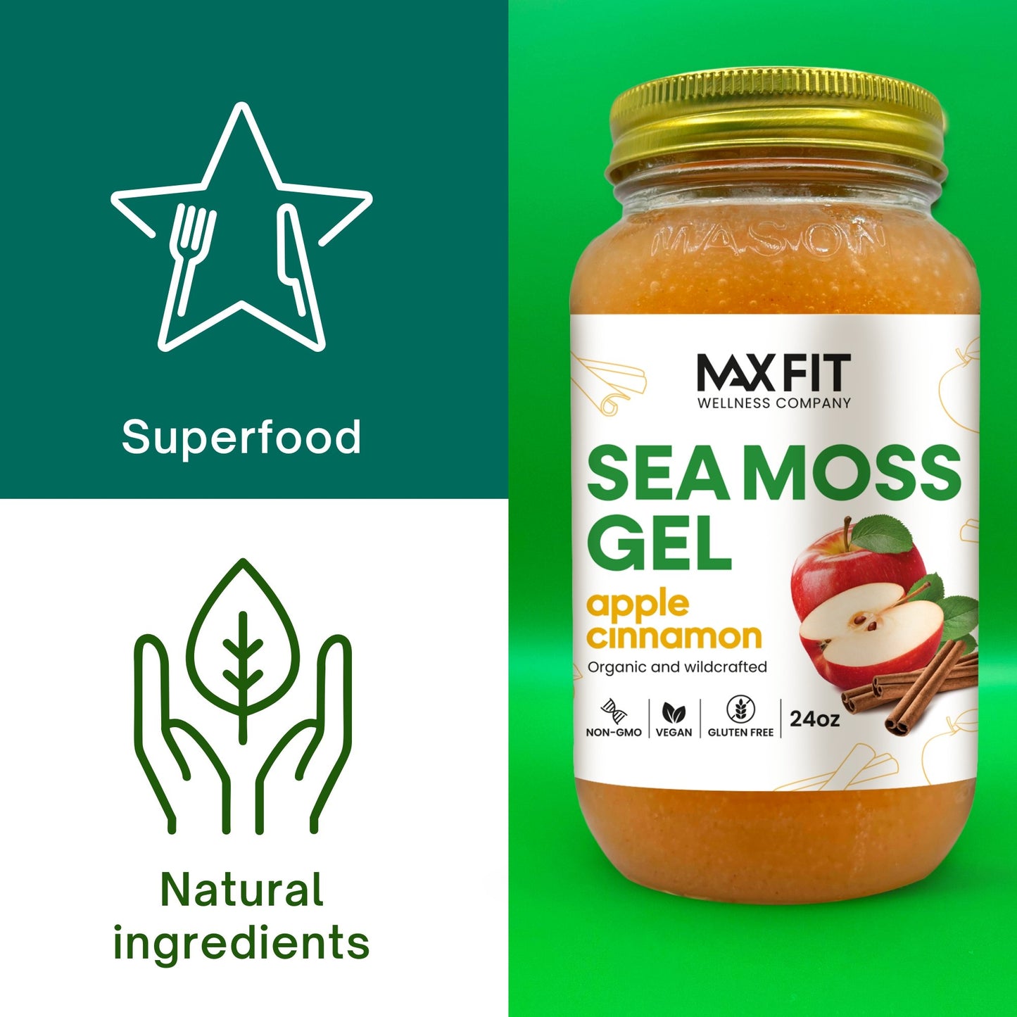 APPLE CINNAMON SEA MOSS 24oz - 1800SEAMOSS.com