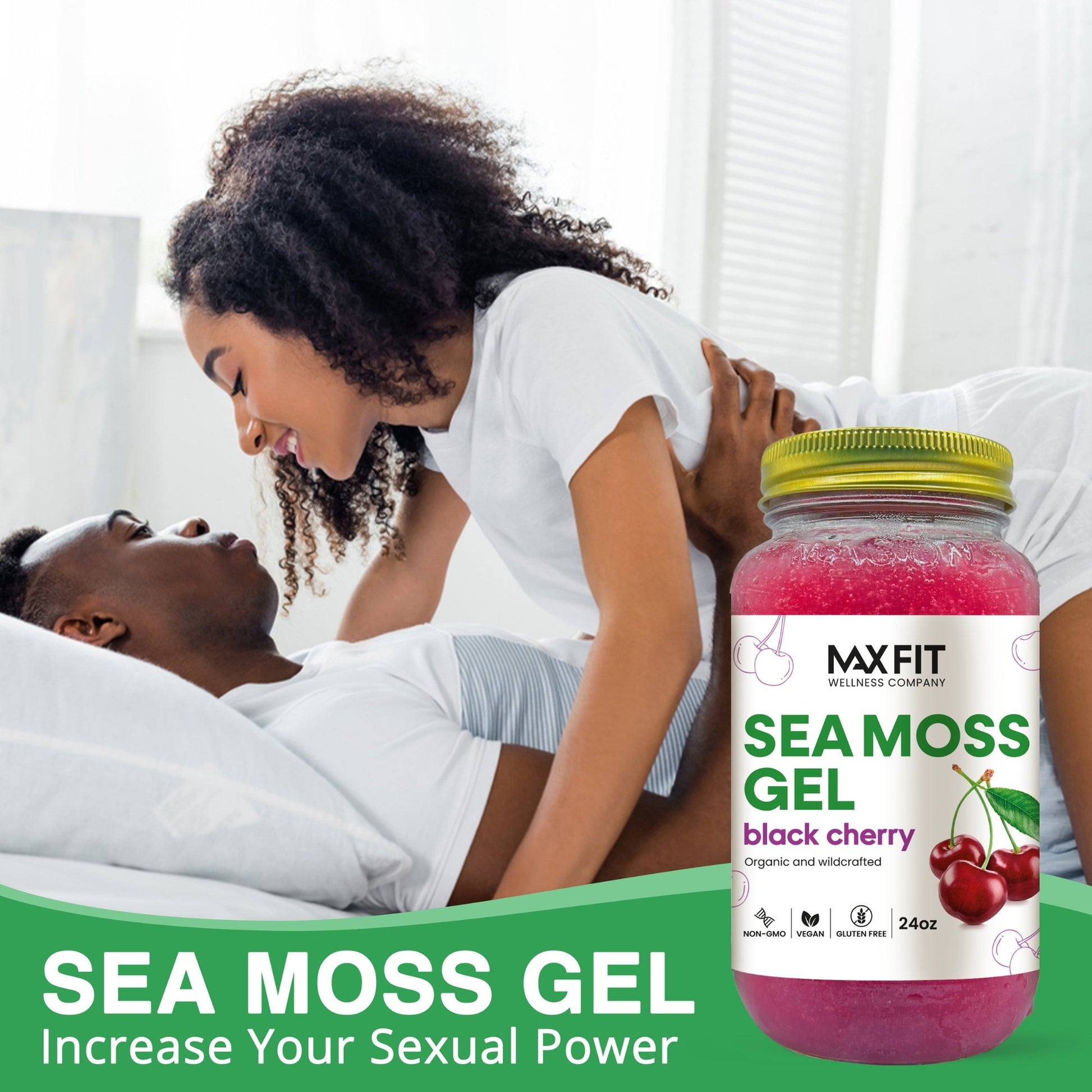 BLACK CHERRY ORGANIC SEA MOSS GEL 24oz - 1800SEAMOSS.com