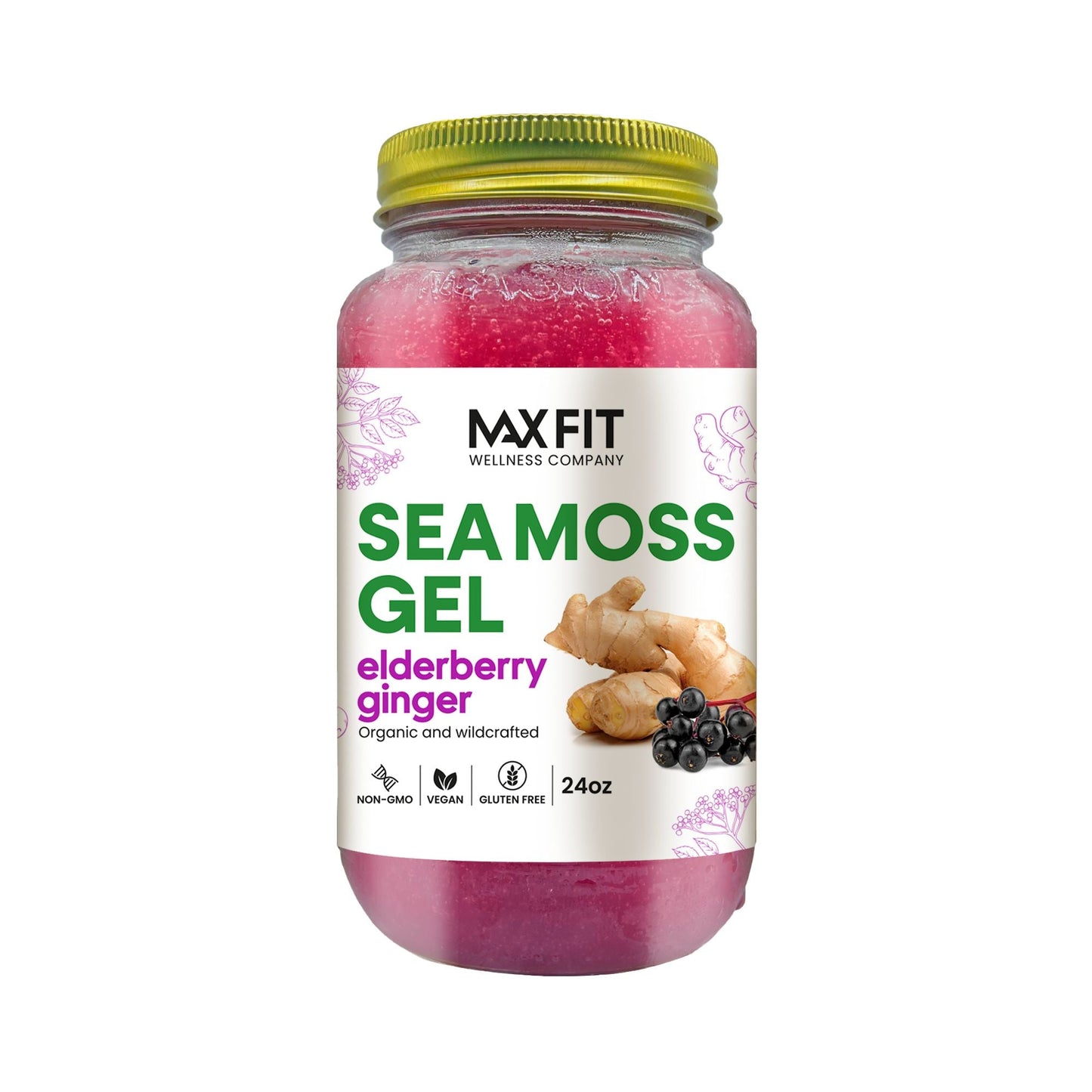 Elderberry Ginger Sea Moss Gel 24oz - 1800SEAMOSS.com