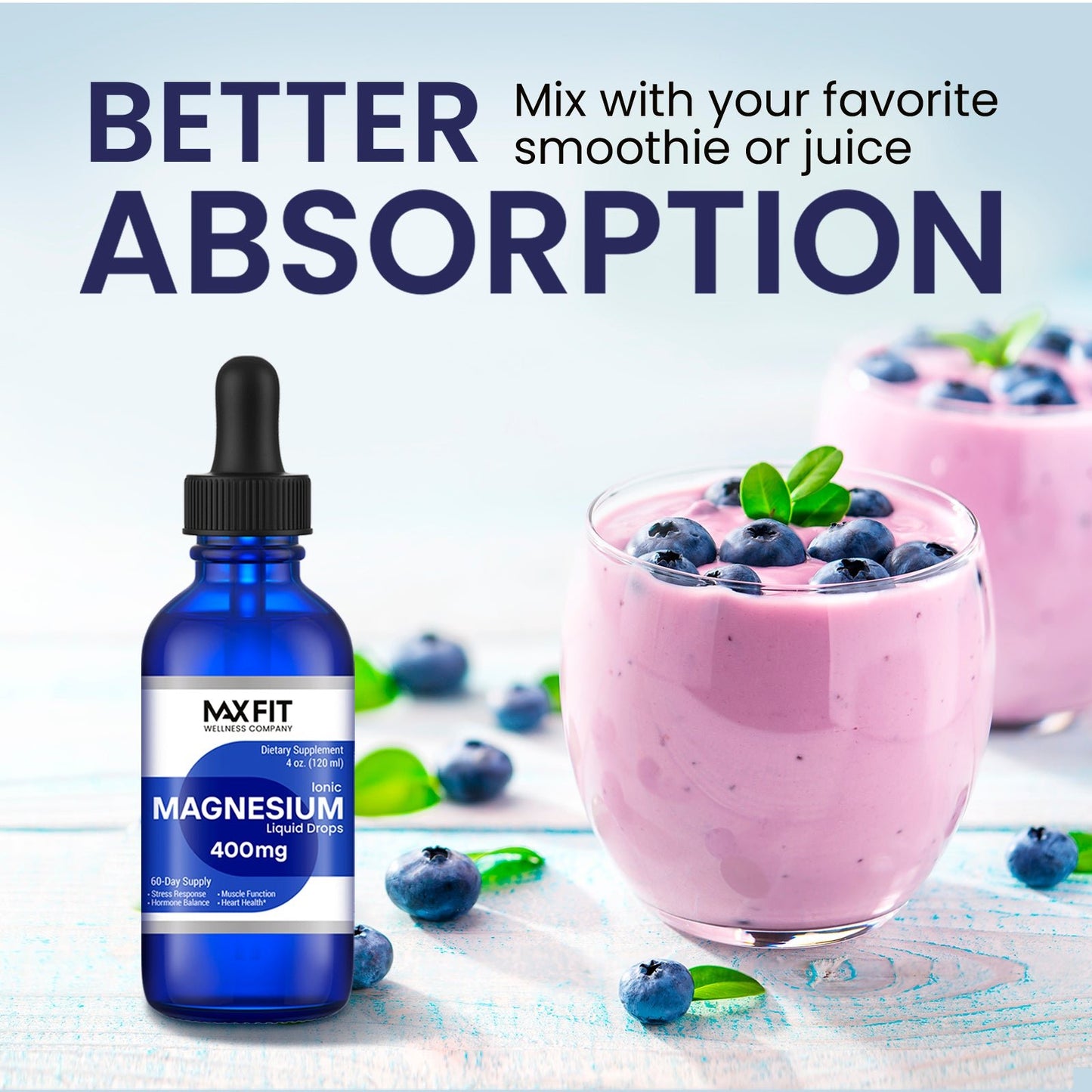 Ionic Liquid Magnesium Chloride Drops 400 mg Max Fit Wellness