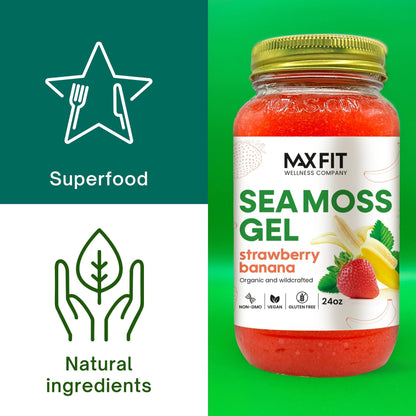 STRAWBERRY BANANA SEA MOSS 24oz - 1800SEAMOSS.com