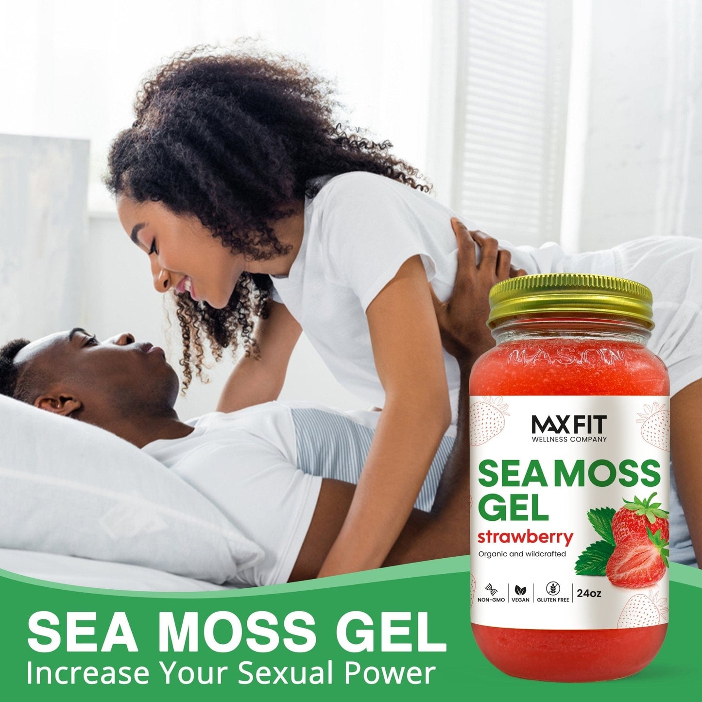 STRAWBERRY SEA MOSS GEL 24oz - 1800SEAMOSS.com